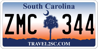 SC license plate ZMC344