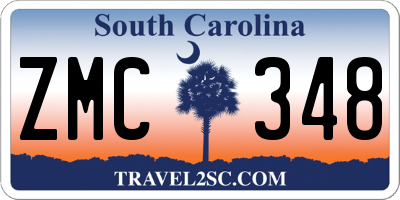 SC license plate ZMC348