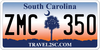 SC license plate ZMC350