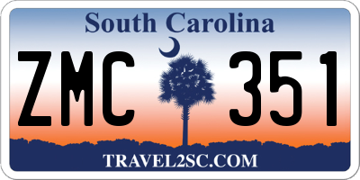 SC license plate ZMC351