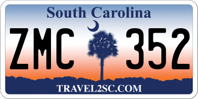 SC license plate ZMC352