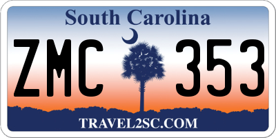 SC license plate ZMC353