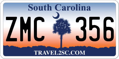 SC license plate ZMC356