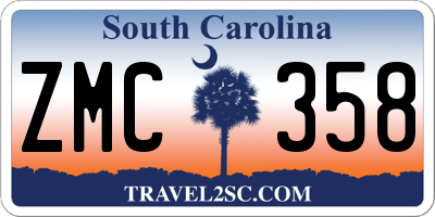 SC license plate ZMC358