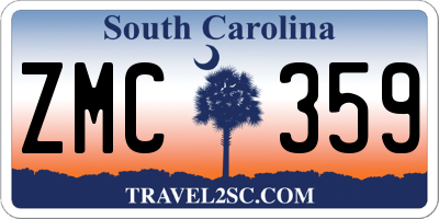SC license plate ZMC359