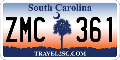 SC license plate ZMC361