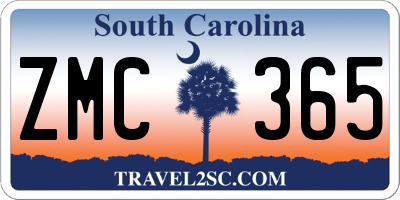 SC license plate ZMC365