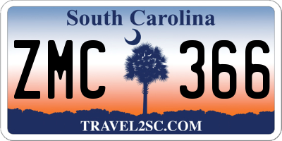 SC license plate ZMC366