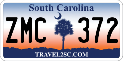 SC license plate ZMC372