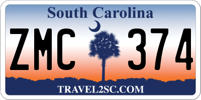 SC license plate ZMC374