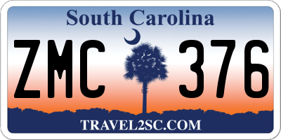 SC license plate ZMC376