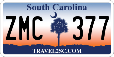 SC license plate ZMC377