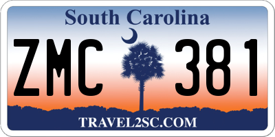 SC license plate ZMC381