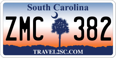 SC license plate ZMC382