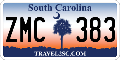 SC license plate ZMC383