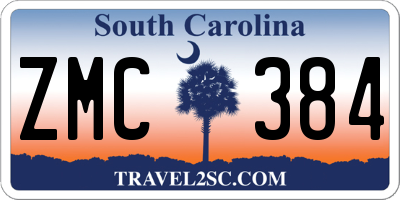 SC license plate ZMC384