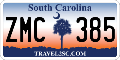 SC license plate ZMC385