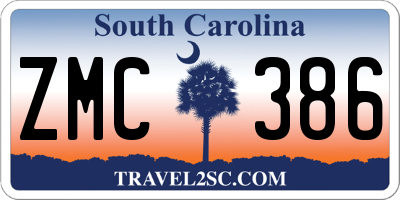 SC license plate ZMC386