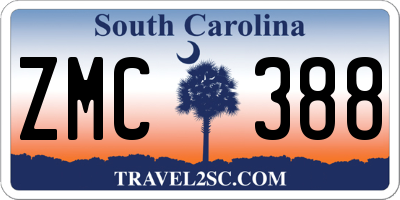 SC license plate ZMC388