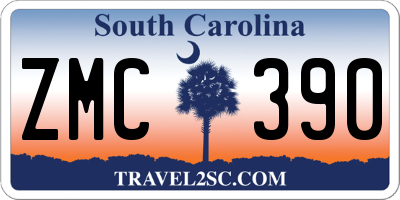 SC license plate ZMC390
