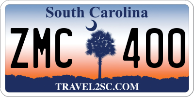 SC license plate ZMC400