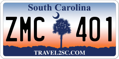 SC license plate ZMC401