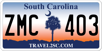 SC license plate ZMC403