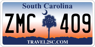 SC license plate ZMC409
