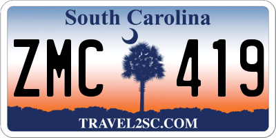 SC license plate ZMC419