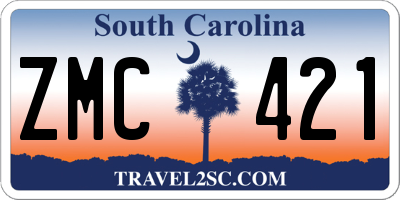 SC license plate ZMC421