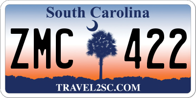 SC license plate ZMC422