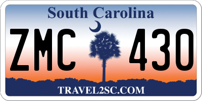 SC license plate ZMC430