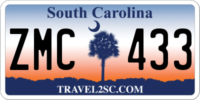 SC license plate ZMC433