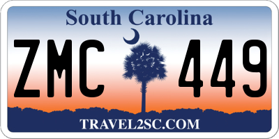 SC license plate ZMC449