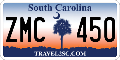 SC license plate ZMC450