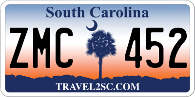 SC license plate ZMC452