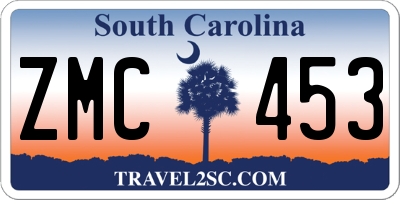 SC license plate ZMC453