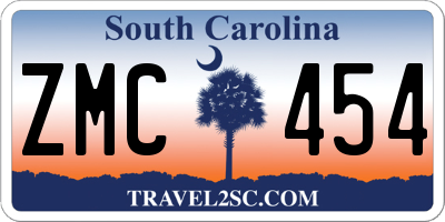 SC license plate ZMC454