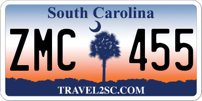 SC license plate ZMC455