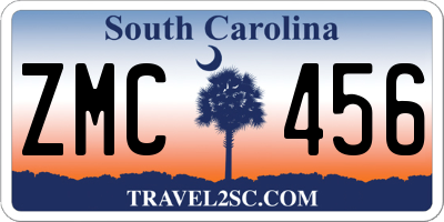 SC license plate ZMC456