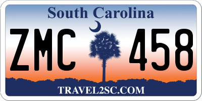 SC license plate ZMC458
