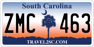 SC license plate ZMC463