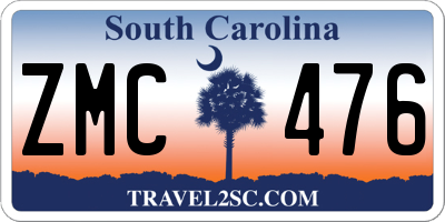 SC license plate ZMC476