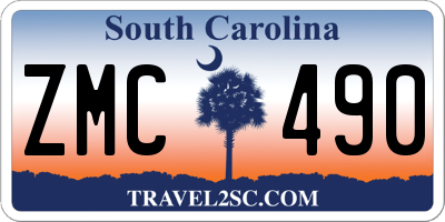 SC license plate ZMC490