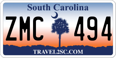 SC license plate ZMC494