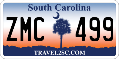 SC license plate ZMC499