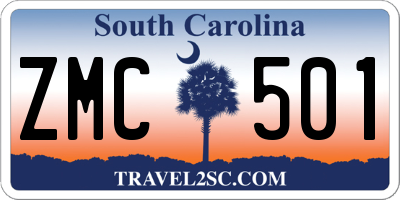 SC license plate ZMC501