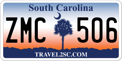 SC license plate ZMC506