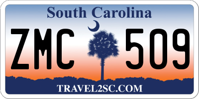 SC license plate ZMC509