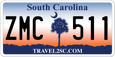 SC license plate ZMC511